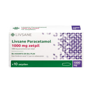Paracetamol 1000 mg zetpillen 10 stuks LIVSANE